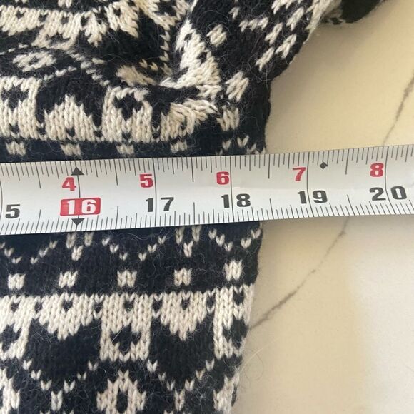 Talbots Cardigan Sweater Medium Petites Black Ivory Lams Wool Cashmere Women’s - Picture 9 of 9